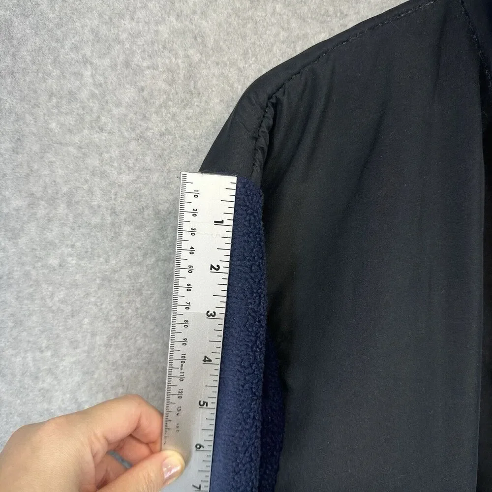 Young USA Mens Fleece Jacket Lightweight Black Blue Full Zip Zippered Pockets M - Picture 6 of 12